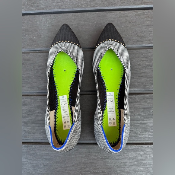 Rothy's The Point ll Grey Mist Cap Toe Women's Flats - Picture 4 of 5